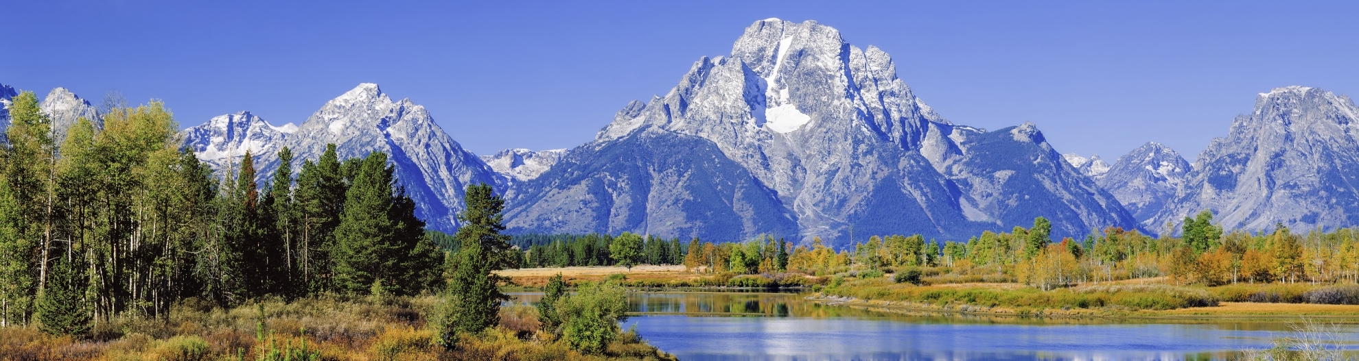 Mount Moran, Snake River, Tetons, Oxbow Bend, early autumn